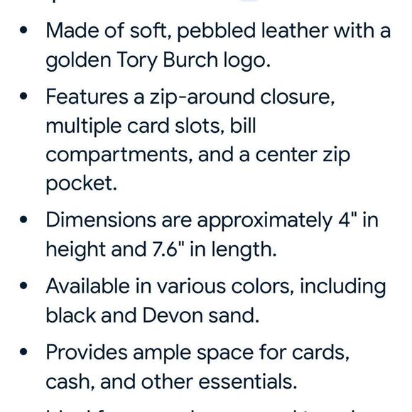 Tory Burch Beige Wallet with Gold Logo - Picture 9 of 15